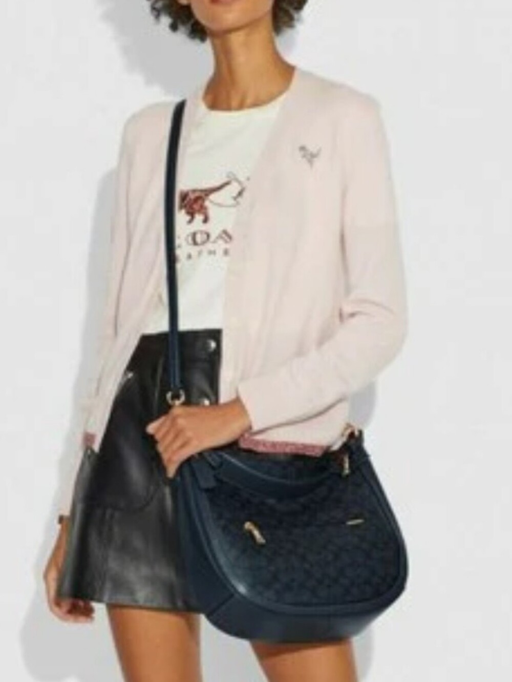 COACH EUC Sutton Signature Hobo Bag with Tassel In Charcoal Midnight Navy - Picture 13 of 16